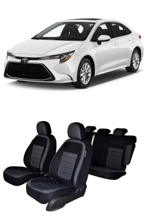 Accesorii pentru interior - Set huse scaune material textil dedicate TOYOTA COROLLA SEDAN 2018-2023 (BANCHETA FRACTIONATA)