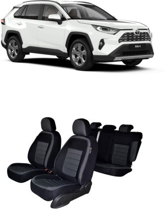 Accesorii pentru interior - Set huse scaune material textil dedicate TOYOTA RAV 4 HYBRID 2018-2021 (BANCHETA FRACTIONATA)