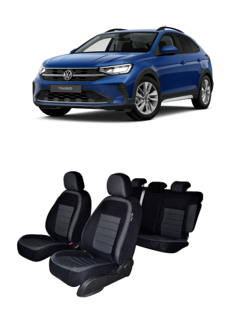 Accesorii pentru interior - Set huse scaune material textil dedicate  VW TAIGO 2021-2026 (BANCHETA FRACTIONATA, LIFE/STYLE)