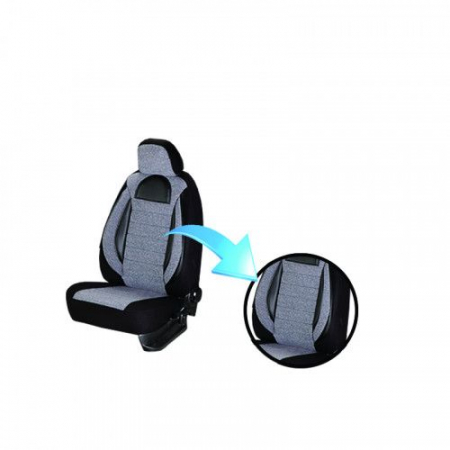Set Huse scaune auto Mazda 5  Editia Racing Insertii Piele Ecologica cu Textil 11 piese Gri/Negru [2]
