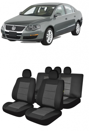 Volkswagen - Set Huse scaune auto compatibile VW Passat B6 Berlina 2005 - 2010 (Bancheta fractionata )