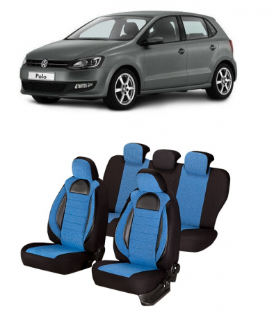 Volkswagen - Set Huse scaune auto dedicate VW POLO 2009 - 2017 ( Insertii de piele ecologica)