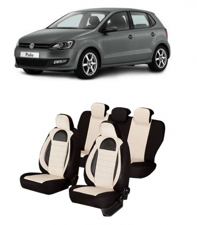 Volkswagen - Set Huse scaune auto dedicate VW POLO 2009 - 2017 ( Insertii de piele ecologica)