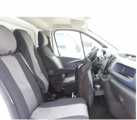 Accesorii pentru interior - Set huse Scaune Auto Fata 2+1 OPEL VIVARO 2014+ / RENAULT TRAFFIC Gri 5 buc