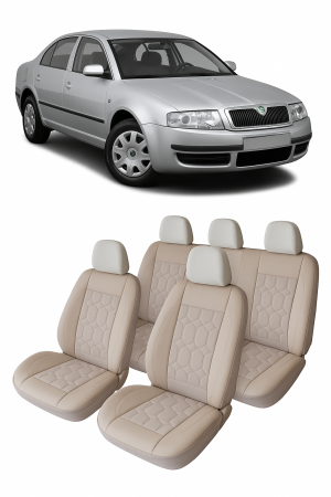 Skoda - Set huse scaune auto piele alcantara  compatibile Skoda Superb (2009-2013)