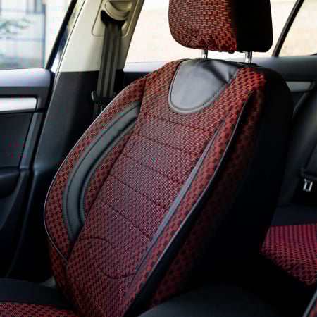 Set Huse scaune auto piele si textil FORD Ecosport 2018 - 2024 (ROSU) [1]