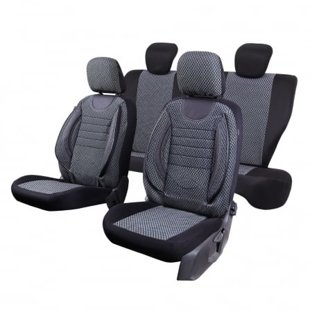 Ford - Set Huse scaune auto piele si textil FORD Ecosport 2018 - 2024 (GRI)