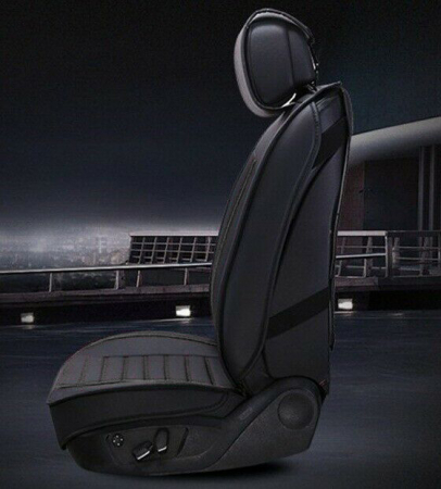 Set Huse Scaune Auto Universale Lux, Piele ecologica, Negru 9buc [6]