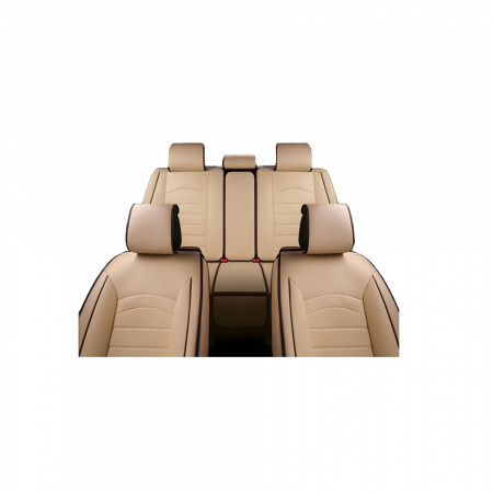 Set Huse Scaune Auto Universale, Lux, Piele ecologica, Bej, 8buc [1]