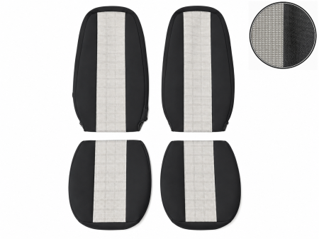Set Huse Scaune Camion pentru Volvo FH4 2014+, Textil, Negru-Gri, 4 Piese [3]