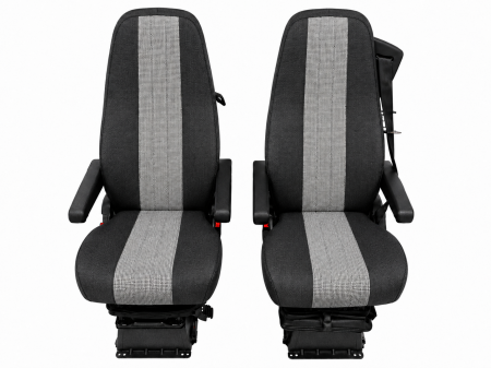 Set Huse Scaune Camion pentru Volvo FH4 2014+, Textil, Negru-Gri, 4 Piese [1]