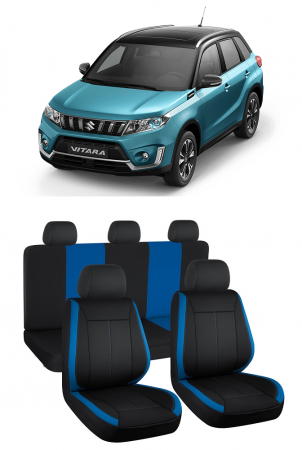 Suzuki - Set huse scaune compatibile SUZUKI VITARA /GRAND VITARA III (2005-2015) VISION Albastru