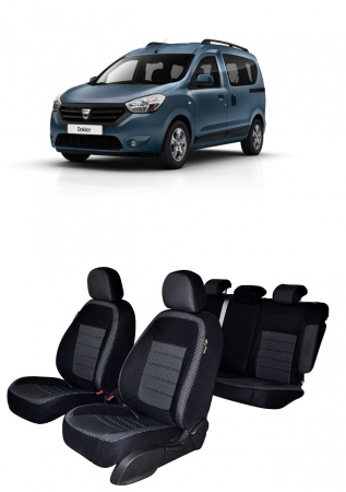 Dacia - Set Huse scaune dedicate  Dacia Dokker (2012-2022) + husa cotiera