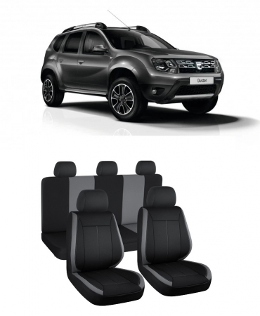 Dacia - Set huse scaune dedicate Dacia Duster (2009-2017) Negru-Gri Vision