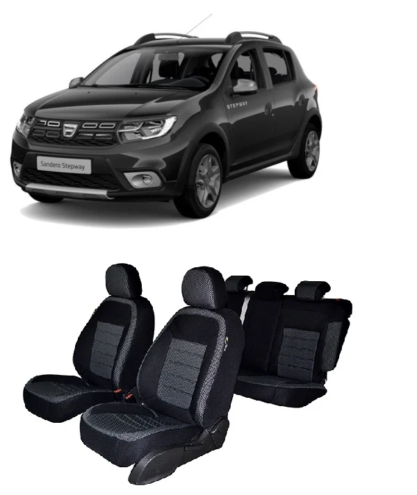 Dacia - Set Huse scaune dedicate Dacia Sandero Stepway (2013-2020) + husa pentru cotiera