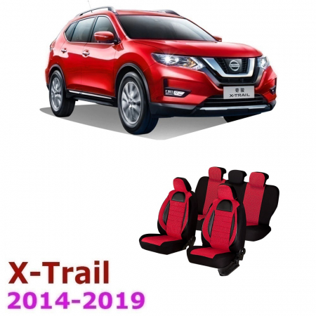 Nissan - Set Huse scaune dedicate NISSAN X-TRAIL T32 2014 - 2019 cu insertii de piele ecologica