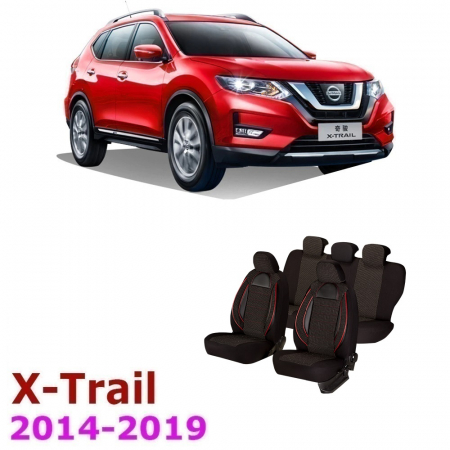 Nissan - Set Huse scaune dedicate NISSAN X-TRAIL T32 2014 - 2019 cu insertii de piele ecologica