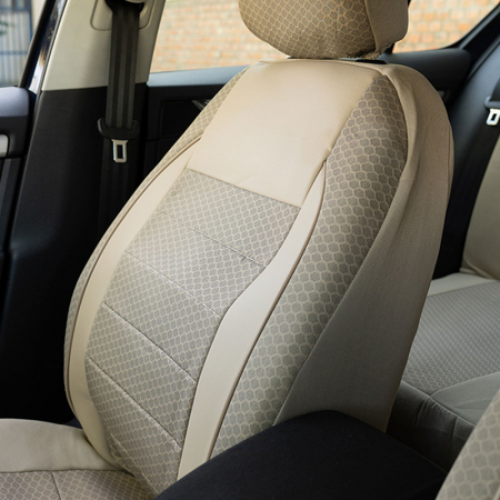 Set huse scaune piele si textil bej SKODA KAMIQ 2016-2023  Premium (Bancheta fractionata ) [2]