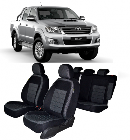 Toyota - Set Huse scaune dedicate  Toyota Hilux (2015-2025)  2 huse pentru cotiere