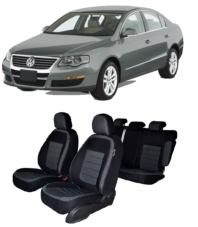 Volkswagen - Set Huse scaune dedicate  Volkswagen Passat B6 Sedan (2005-2010)+2 huse pentru cotiere