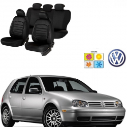 Volkswagen - Set Huse scaune dedicate VW GOLF 1998 - 2005 Premium insertii piele