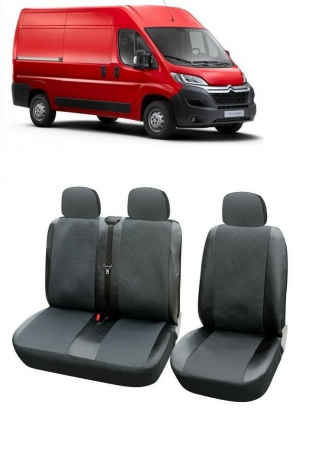 Citroen - Set Huse scaune din piele si textil  CITROEN Jumper 3 locuri 2+1 (2015 - 2020)