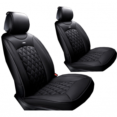 Set huse scaune fata universale lux Piele ecologica - negru [1]