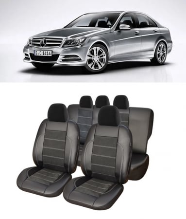 Mercedes - Set huse scaune piele Alcantara Mercedes Clasa C W204 (2007-2014)