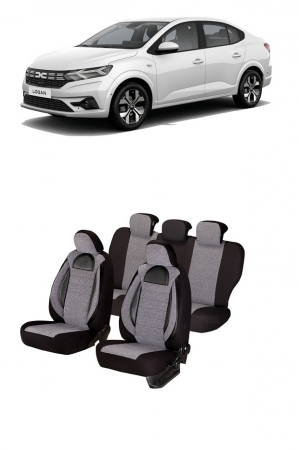 Dacia - Set huse scaune piele si textil  compatibile Dacia Logan III (2021-2025)