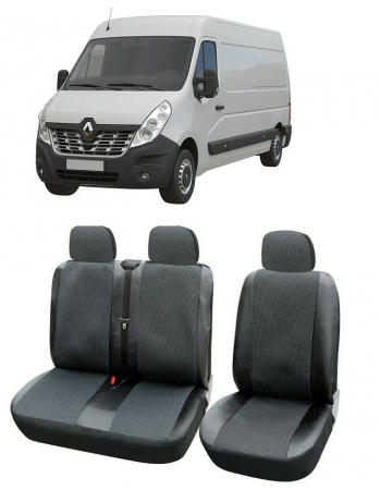 Ornamente auto - Set Huse scaune piele si textil Renault Master (1998-2016) (3 locuri)