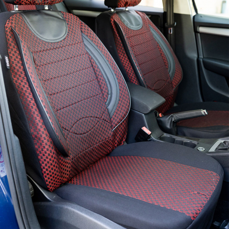 Skoda - Set huse scaune Piele si textil SKODA OCTAVIA II (2004-2013) Rosu