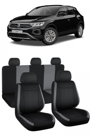 Ford - Set huse scaune Volkswagen T-Roc (2019-2023) Negru-Gri