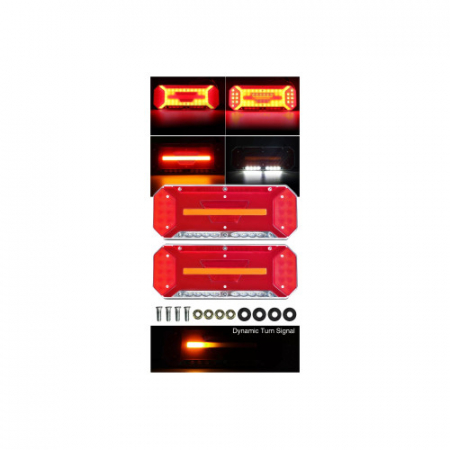 Set lampa LED Stanga si Dreapta cu efect de neon și semnalizare intermitentă dinamică, cu 5 funcții, 12-24V, 345mm X 130mm Cod: ST0223 [3]