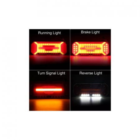 Set lampa LED Stanga si Dreapta cu efect de neon și semnalizare intermitentă dinamică, cu 5 funcții, 12-24V, 345mm X 130mm Cod: ST0223 [6]