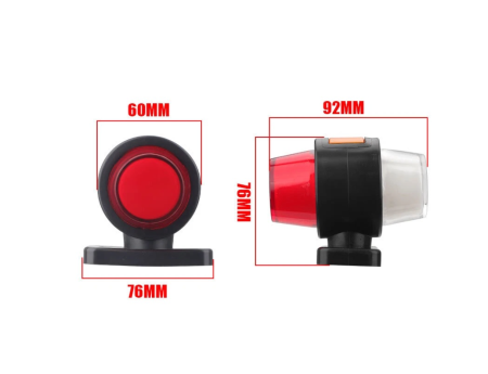 Set Lampai Laterale Gabarit LED cu efect neon pentru camion, remorca, TIR, van, rulota etc. 12–24V, rosu-alb-portocaliu [1]