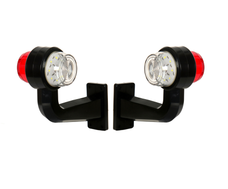 Accesorii Camioane - Set Lampi Laterale Gabarit LED 12V-24V, alb-rosu 19,2cm - IP66/IP68