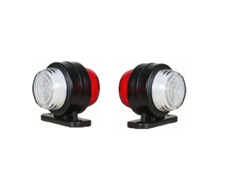 Accesorii Camioane - Set Lampi Laterale Gabarit LED cu efect Neon - Rosu / Alb 18 LED-uri 12V-24V