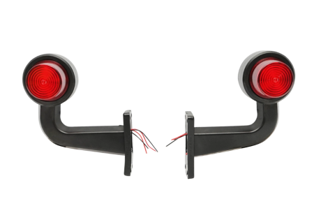 Accesorii Camioane - Set Lampi Laterale Gabarit LED - Rosu 160 mm 12V-24V