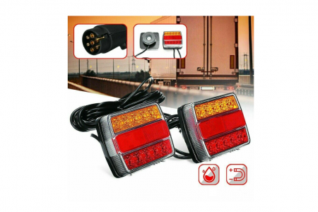 Accesorii Remorca - Set lampi LED magnetice pentru remorca, fisa 7 pini 12 V 5 Functii