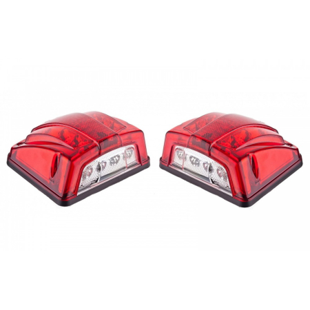 Lampi Numar - Set Lampi LED, Numar  Universale, Alb  Rosu Pentru Gabarit , 12v-24v