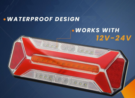 Set lampi LED spate 5 functii pentru camion, remorca, semnalizare dinamica, stop, marsarier, ceata, IP66, 12–24V [4]