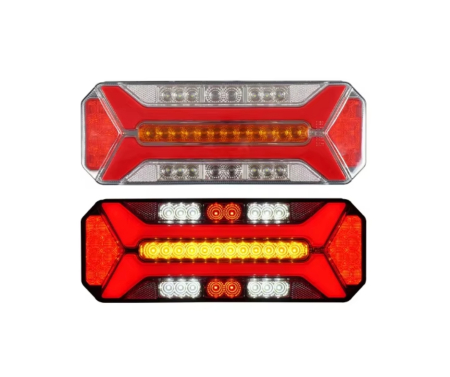 Set lampi LED spate 5 functii pentru camion, remorca, semnalizare dinamica, stop, marsarier, ceata, IP66, 12–24V [6]
