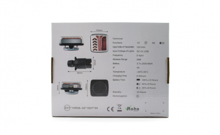 Set lampi remorca LED 12-24V cu magnet si control wireless, baterie 3.7V/2000mAh [6]