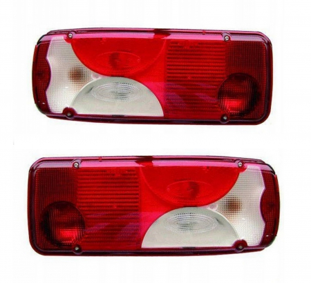 Lampi Camion/ Remorca - Set lampi stop auto cu priză cu 6 pini și becuri Lumini spate 12V -24V Daf, Scania, Volvo, Mercedes, Man