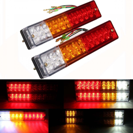 Proiectoare, lampi si leduri - Set Lampi LED Spate Stinga si Dreapta pentru Camion Remorca Autobus 20LED-uri 12V
