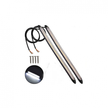 Lumini de zi DRL - Set lumini de zi LED DRL cu functie de semnalizare dinamica Lumina de zi alba / Semnalizare dinamica galbena 12V