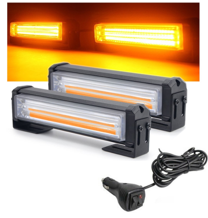 Stroboscoape - Set Lumini LED Tip Stroboscop De Avertizare, Galben, Flash, cu Controler, 12V 24V