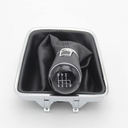 Set nuca schimbator viteze cu burduf din eco piele pentru Volkswagen Tiguan I, Sharan II, Golf Plus 6 viteze OEM 5N0711113Q [3]