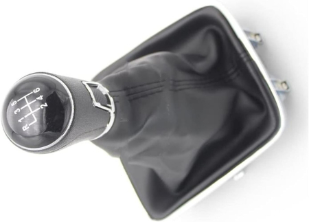Set nuca schimbator viteze cu burduf din eco piele pentru Volkswagen Tiguan I, Sharan II, Golf Plus 6 viteze OEM 5N0711113Q [5]