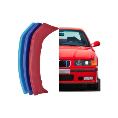 Accesorii pentru exterior - Set ornamente dungi grila fata auto compatibile BMW Seria 3 E36 1996-2000